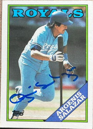 Argenis Salazar Signed 1988 Topps Baseball Card - Kansas City Royals