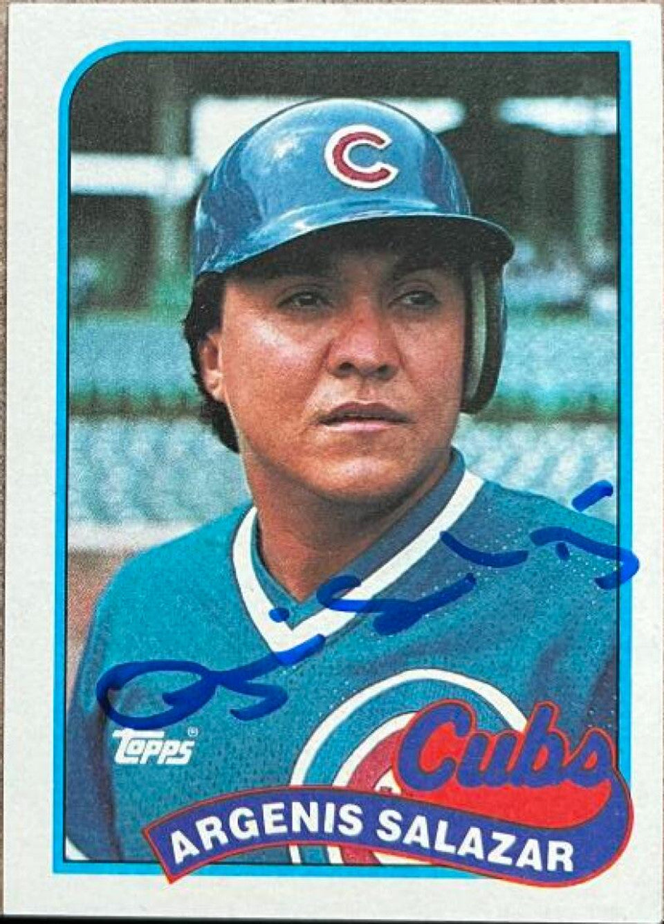 Argenis Salazar Signed 1989 Topps Baseball Card - Kansas City Royals
