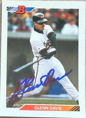 Glenn Davis Signed 1992 Bowman Baseball Card - Baltimore Orioles