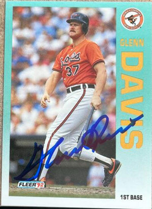 Glenn Davis Signed 1992 Fleer Baseball Card - Baltimore Orioles