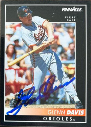 Glenn Davis Signed 1992 Pinnacle Baseball Card - Baltimore Orioles