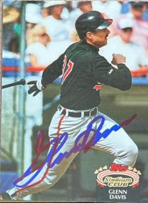 Glenn Davis Signed 1992 Stadium Club Baseball Card - Baltimore Orioles