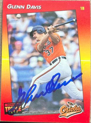 Glenn Davis Signed 1992 Triple Play Baseball Card - Baltimore Orioles
