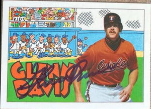 Glenn Davis Signed 1992 Topps Kids Baseball Card - Baltimore Orioles
