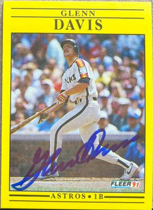 Glenn Davis Signed 1991 Fleer Baseball Card - Houston Astros