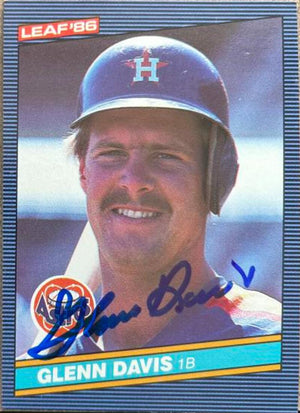 Glenn Davis Signed 1986 Leaf Baseball Card - Houston Astros