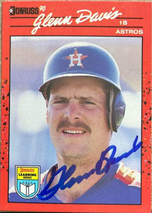 Glenn Davis Signed 1990 Donruss Learning Series Baseball Card - Houston Astros