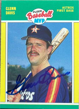 Glenn Davis Signed 1989 Fleer MVPs Baseball Card - Houston Astros