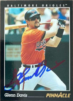 Glenn Davis Signed 1993 Pinnacle Baseball Card - Baltimore Orioles