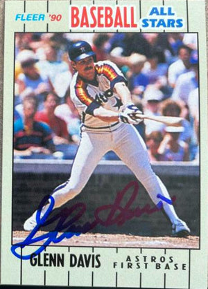Glenn Davis Signed 1990 Fleer All-Stars Baseball Card - Houston Astros