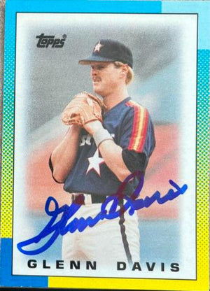 Glenn Davis Signed 1990 Topps Major League Leaders Mini Baseball Card - Houston Astros
