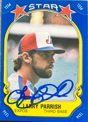 Larry Parrish Signed 1981 Fleer Star Stickers Baseball Card - Montreal Expos