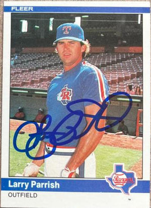 Larry Parrish Signed 1984 Fleer Baseball Card - Texas Rangers