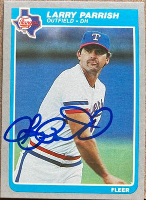 Larry Parrish Signed 1985 Fleer Baseball Card - Texas Rangers