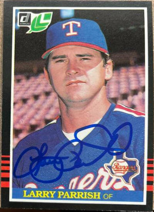 Larry Parrish Signed 1985 Leaf Baseball Card - Texas Rangers