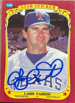 Larry Parrish Signed 1986 Fleer Star Stickers Baseball Card - Texas Rangers