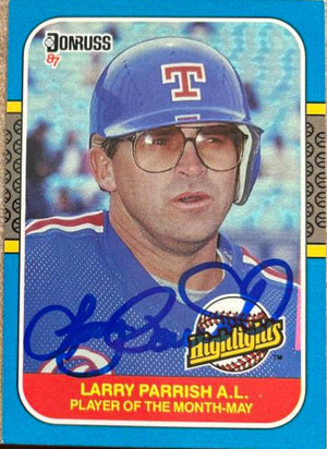 Larry Parrish Signed 1987 Donruss Highlights Baseball Card - Texas Rangers