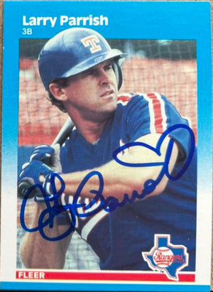 Larry Parrish Signed 1987 Fleer Baseball Card - Texas Rangers