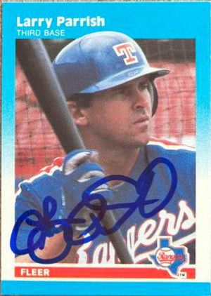 Larry Parrish Signed 1987 Fleer Classic Miniatures Baseball Card - Texas Rangers