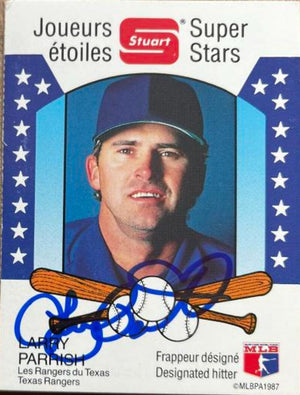 Larry Parrish Signed 1987 Stuart Bakery Super Stars Baseball Card - Texas Rangers