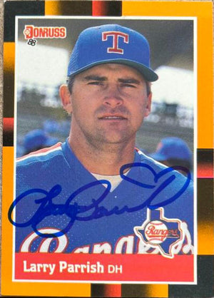 Larry Parrish Signed 1988 Donruss Baseball's Best Baseball Card - Texas Rangers