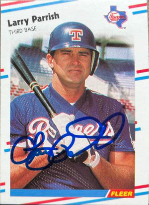 Larry Parrish Signed 1988 Fleer Baseball Card - Texas Rangers
