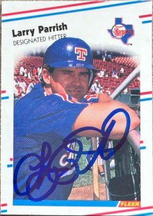 Larry Parrish Signed 1988 Fleer Classic Miniatures Baseball Card - Texas Rangers