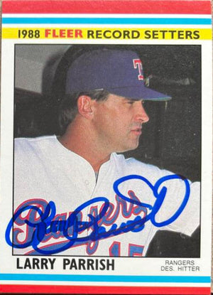 Larry Parrish Signed 1988 Fleer Record Setters Baseball Card - Texas Rangers
