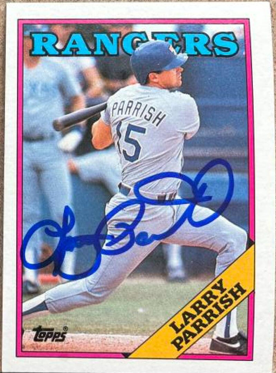 Larry Parrish Signed 1988 Topps Baseball Card - Texas Rangers