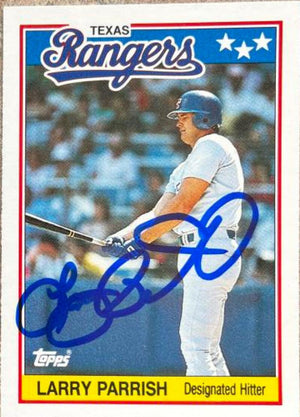 Larry Parrish Signed 1988 Topps UK Mini Baseball Card - Texas Rangers