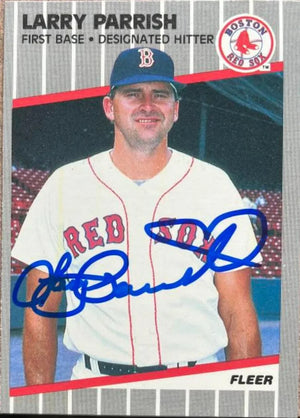 Larry Parrish Signed 1989 Fleer Baseball Card - Boston Red Sox
