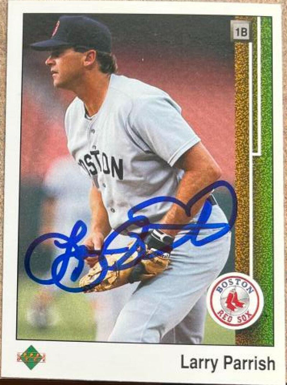 Larry Parrish Signed 1989 Upper Deck Baseball Card - Boston Red Sox
