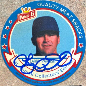 Larry Parrish Signed 1988 King B Discs Baseball Card - Texas Rangers