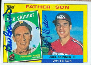 Bob Skinner & Joel Skinner Dual Signed 1985 Topps Baseball Card - Father & Son
