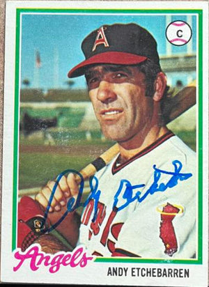 Andy Etchebarren Signed 1978 Topps Baseball Card - California Angels