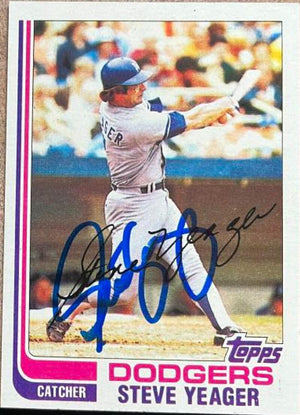 スティーブ・イェーガー直筆サイン入り 1982 Topps ベースボールカード - ロサンゼルス・ドジャース