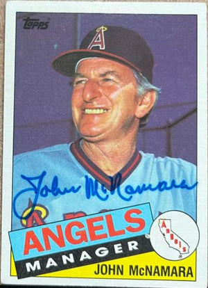 John McNamara Signed 1985 Topps Baseball Card - California Angels