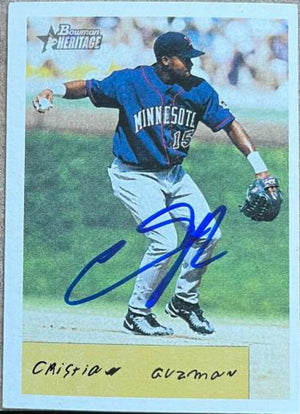 Christian Guzman Signed 2002 Bowman Heritage Baseball Card - Minnesota Twins