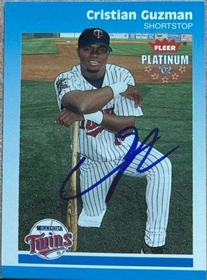 Christian Guzman Signed 2002 Fleer Platinum Baseball Card - Minnesota Twins