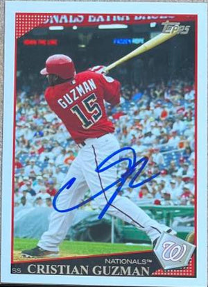 Christian Guzman Signed 2009 Topps Baseball Card - Washington Nationals