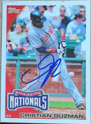 Christian Guzman Signed 2010 Topps Baseball Card - Washington Nationals