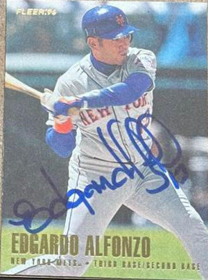 Edgardo Alfonzo Signed 1996 Fleer Baseball Card - New York Mets