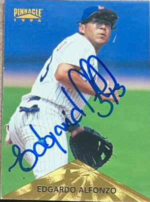 Edgardo Alfonzo Signed 1996 Pinnacle Baseball Card - New York Mets