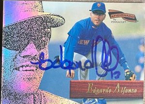 Edgardo Alfonzo Signed 1996 Pinnacle Aficionado Baseball Card - New York Mets