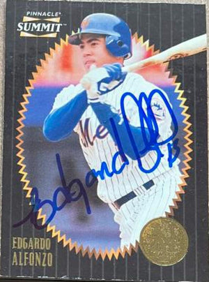 Edgardo Alfonzo Signed 1996 Pinnacle Summit Baseball Card - New York Mets