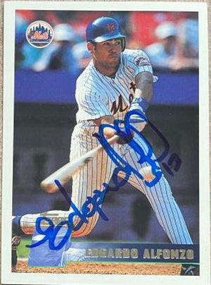 Edgardo Alfonzo Signed 1996 Topps Baseball Card - New York Mets