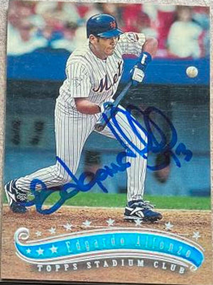 Edgardo Alfonzo Signed 1997 Stadium Club Baseball Card - New York Mets