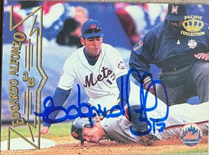 Edgardo Alfonzo Signed 1998 Pacific Baseball Card - New York Mets