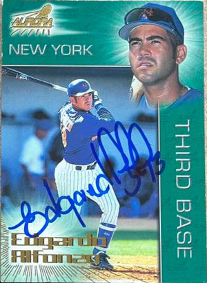 Edgardo Alfonzo Signed 1998 Pacific Aurora Baseball Card - New York Mets