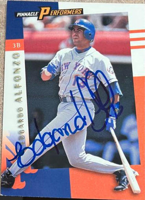 Edgardo Alfonzo Signed 1998 Pinnacle Performers Baseball Card - New York Mets